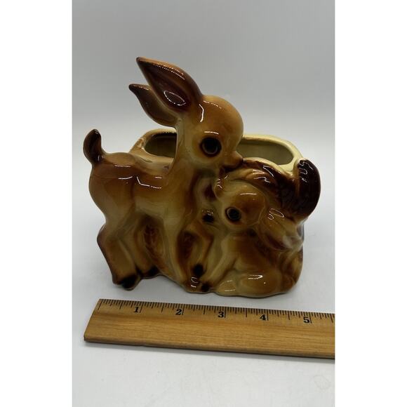 Vintage Shawnee USA Ceramic Pottery Planter Pot Deer Fawn 721 Rare Ohio - Picture 5 of 8